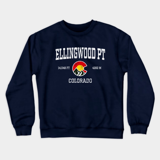 Ellingwood Point Colorado 14ers Vintage Athletic Mountains Crewneck Sweatshirt by TGKelly